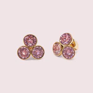 Pink Cluster Earrings/Stud w/ Spade Backing/Bag